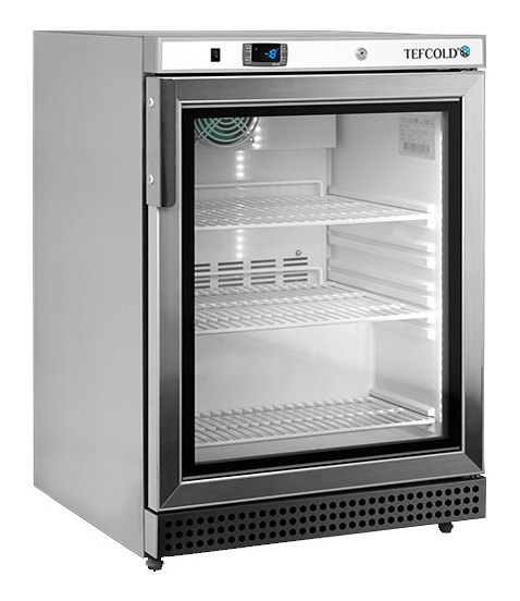 Шкаф морозильный со стеклом TEFCOLD UF200VSG нержавеющий
