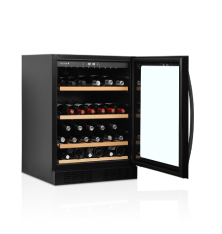 Шкаф винный Tefcold TFW200-F черный, дверь без рамы fedosline