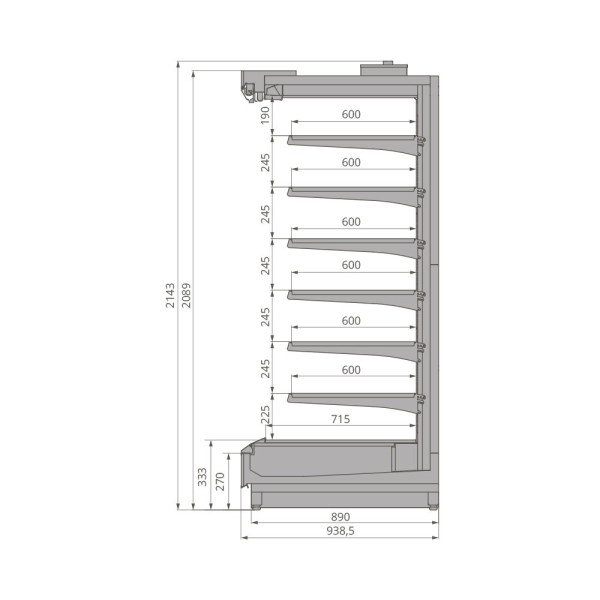 Холодильная горка Brandford Tesey 2080 Portable 375 (вынос) fedosline