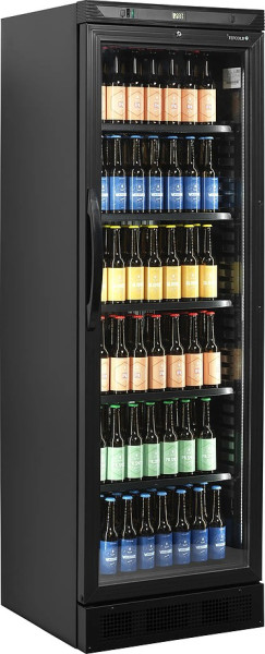 Шкаф холодильный со стеклом Tefcold CEV425 Black fedosline