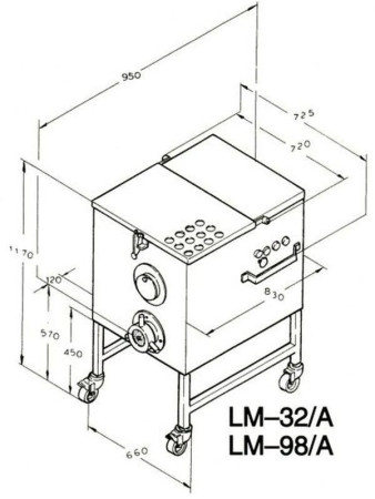 Мясорубка KT LM-98/A Unger чугун, с педалью fedosline