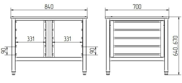 Подставка для пароконвект. ПК-10М fedosline