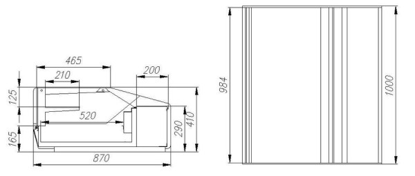 Витрина тепловая настольная AC87 SH 1,0-1 (ВТ-1,0 Cube арго XL техно) fedosline