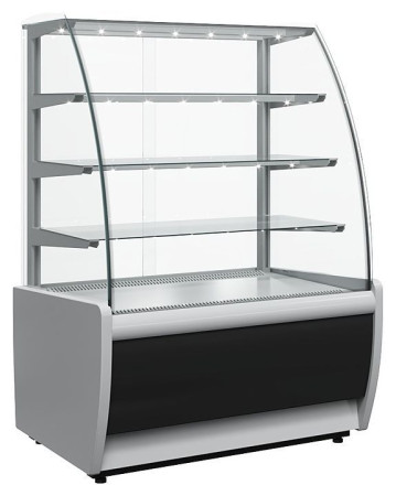 Витрина холодильная кондитерская K70 VM 0,9-1 Light версия 2.0 9005 fedosline