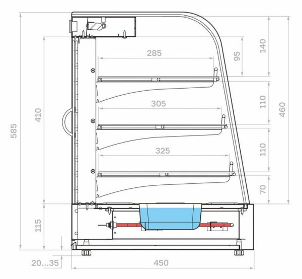 Витрина тепловая настольная A45 HWB 0,9-1 0430 мармит fedosline