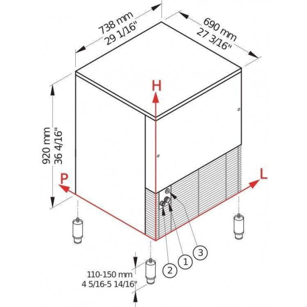 Льдогенератор Brema GB 1540W HC гранулы fedosline