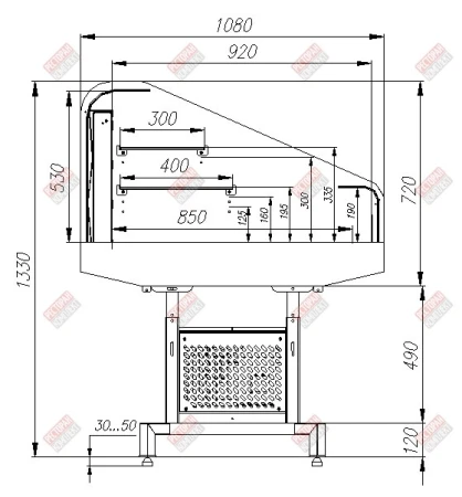 Витрина холодильная Fudzi PF11-13 VM 1,25-2 9006 для промоакций fedosline