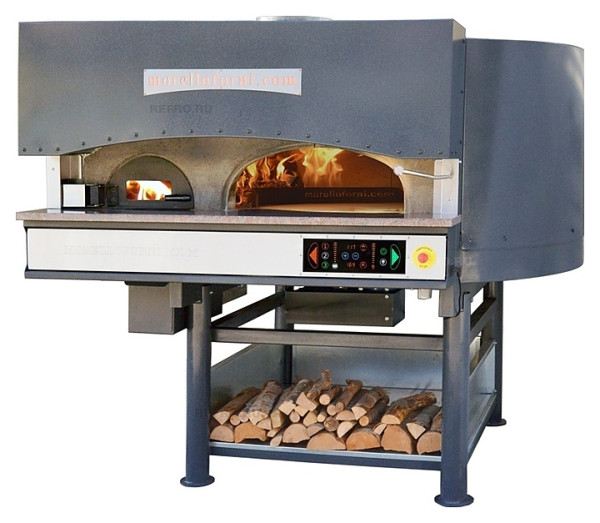 Печь для пиццы Morello Forni ротационная на дровах/электрика MRE110 BBQ