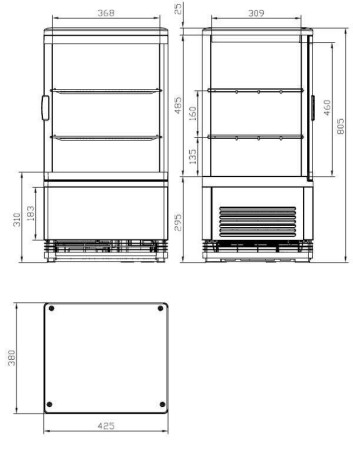Витрина холодильная Cooleq CW-58 Black fedosline