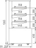 Витрина хлебная K70 N 0,9-1 Light 0012-0109 (хлебная 0,9 Carboma) с фронтальным стеклом fedosline