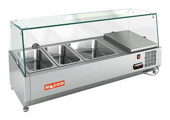 Витрина холодильная настольная HICOLD VRTG 1000 1/3 K PZE3