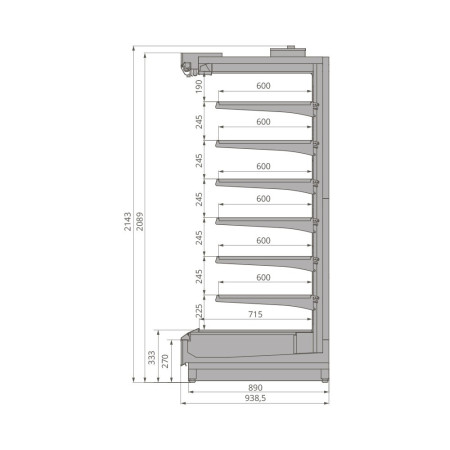 Холодильная горка Brandford Tesey 2080 Portable 190 (вынос) fedosline