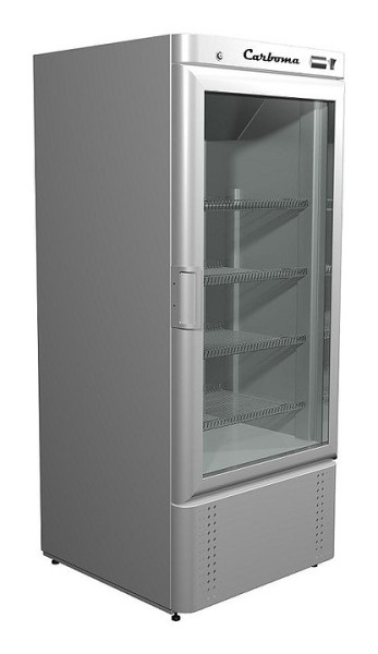 Шкаф холодильный со стеклом Carboma R700С RAL9006