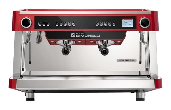 Кофемашина рожковая Nuova Simonelli Nuova Aurelia MP 2GR 220V выс. гр. автомат красная/сталь