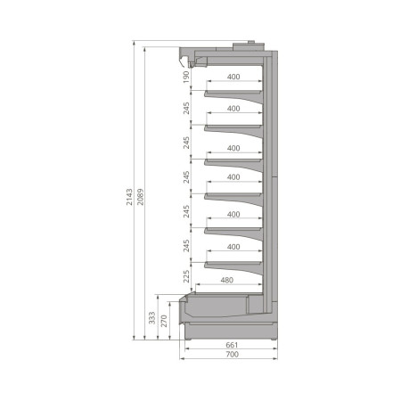 Холодильная горка Brandford Tesey 2080 Ultra Slim Portable 190 (вынос) fedosline