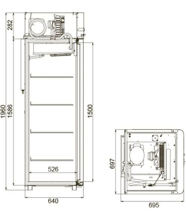 Шкаф холодильный с глухой дверью Polair CM105-SM fedosline